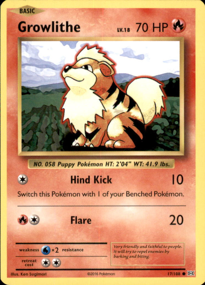 Growlithe Common XY - Evolutions 17/108 NM