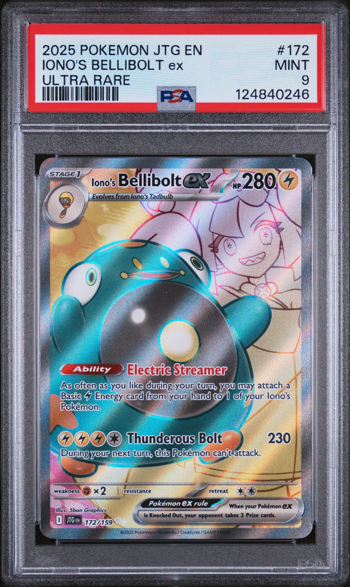 Iono'S Bellibolt Ex Ultra Rare Pokemon Jtg En-Journey Together 172 NM PSA 9