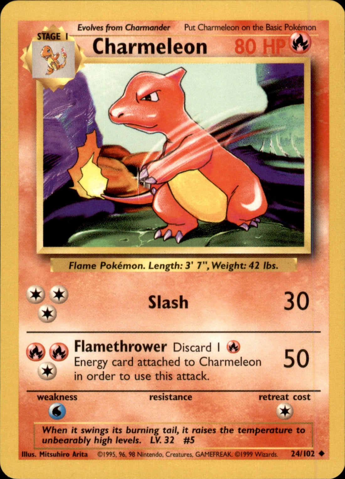 Charmeleon Uncommon Base Set 024/102 NM