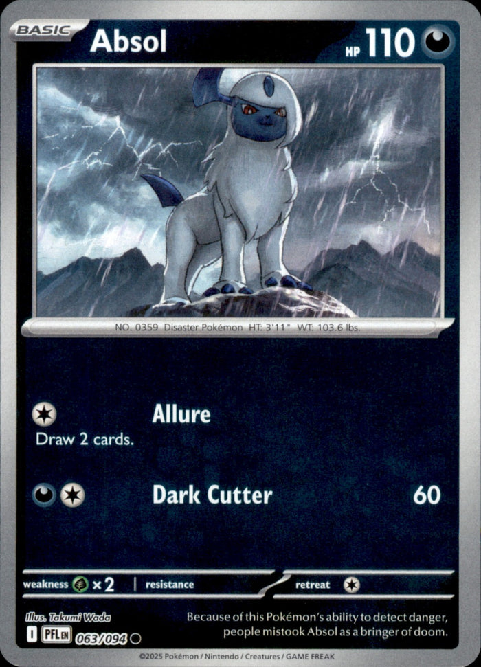 Absol Reverse Holo Common ME02: Phantasmal Flames 063/094 NM