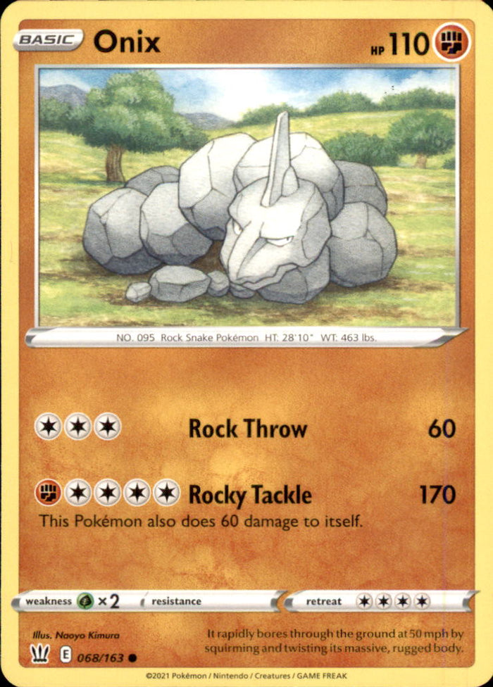 Onix Common SWSH05: Battle Styles 068/163 NM