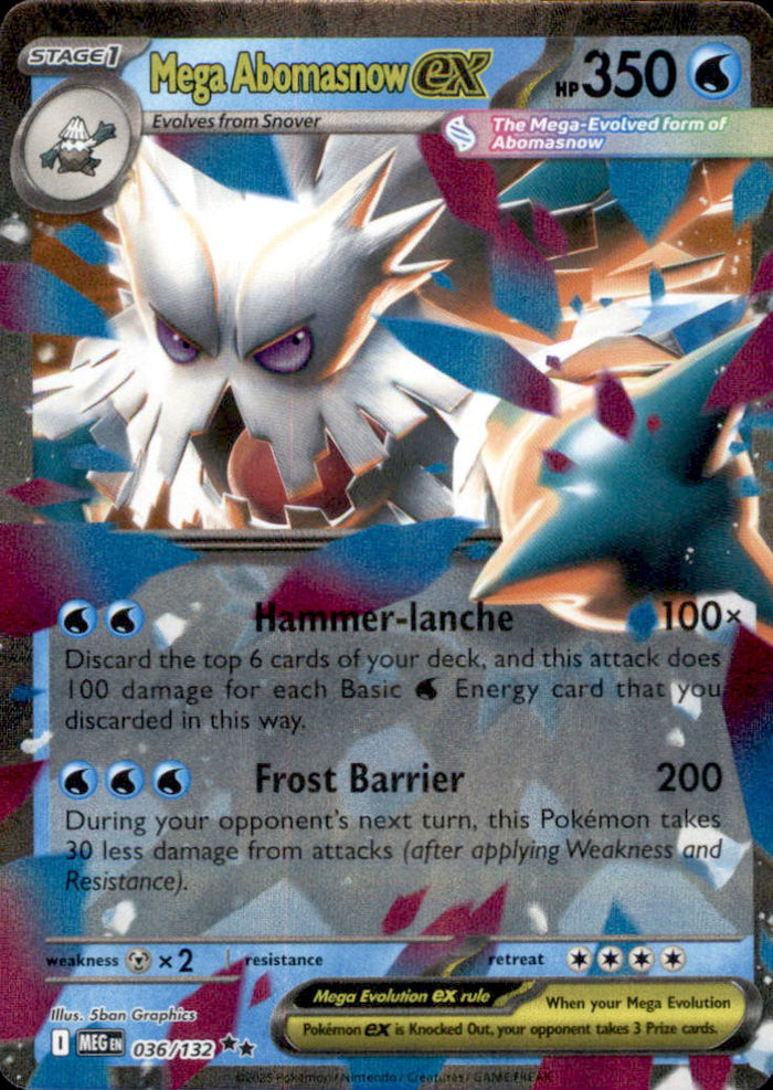 Mega Abomasnow ex Holo Double Rare ME01: Mega Evolution 036/132 NM