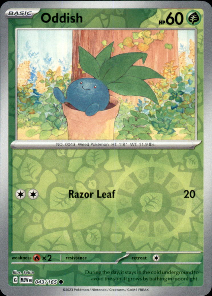 Oddish Reverse Holo Common SV: Scarlet & Violet 151 043/165 NM