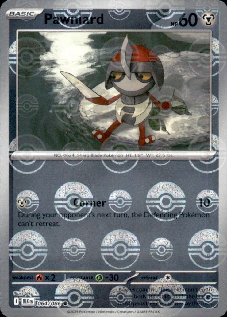 Pawniard (Poke Ball Pattern) Holo Common SV: Black Bolt 064/086 NM