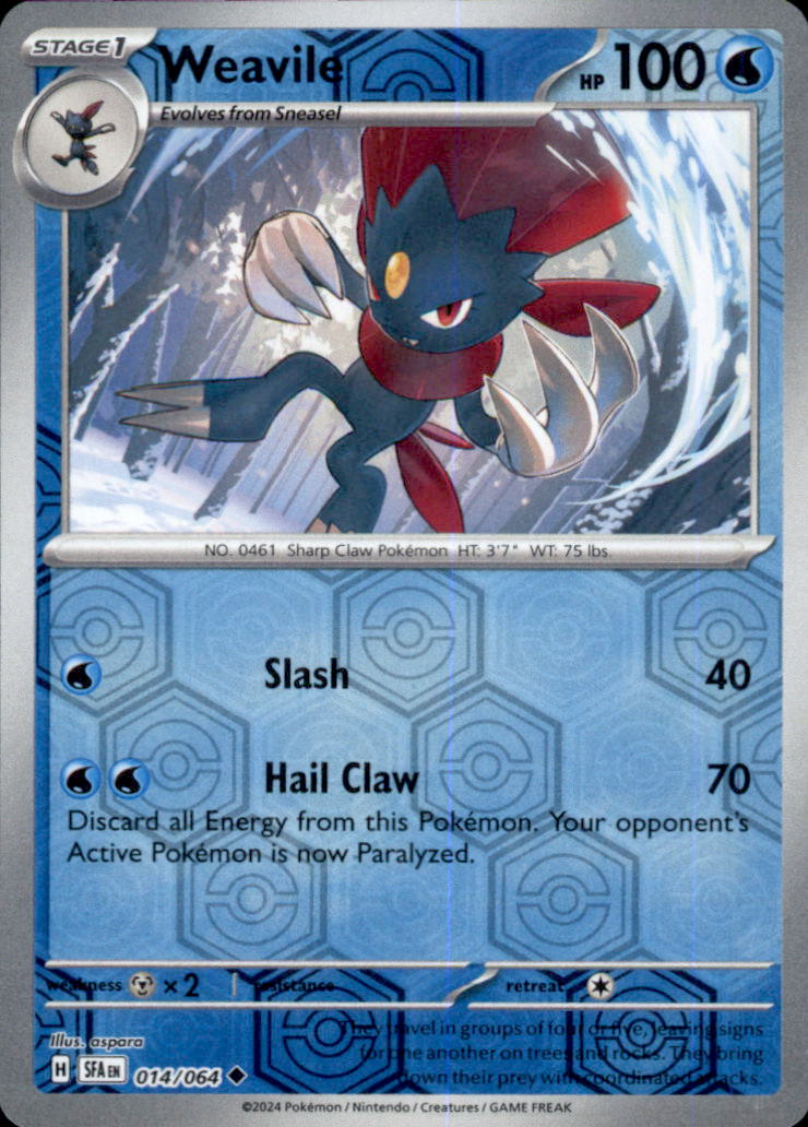Weavile Reverse Holo Uncommon SV: Shrouded Fable 014/064 NM