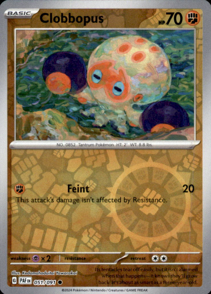 Clobbopus Reverse Holo Common SV: Paldean Fates 051/091 NM