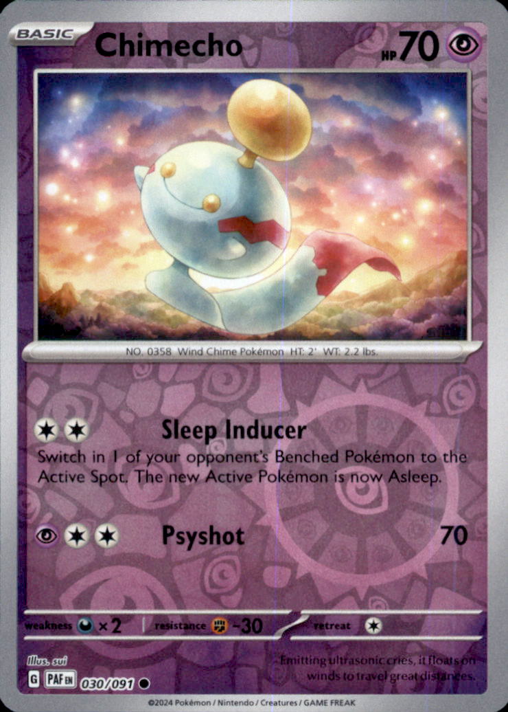 Chimecho Reverse Holo Common SV: Paldean Fates 030/091 NM