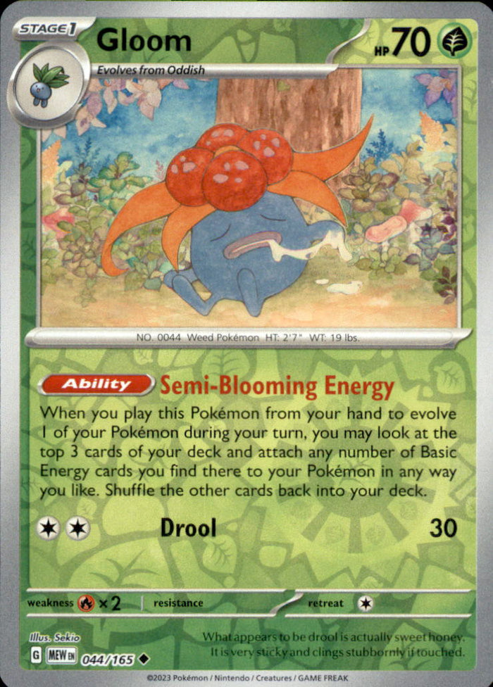 Gloom Reverse Holo Uncommon SV: Scarlet & Violet 151 044/165 NM