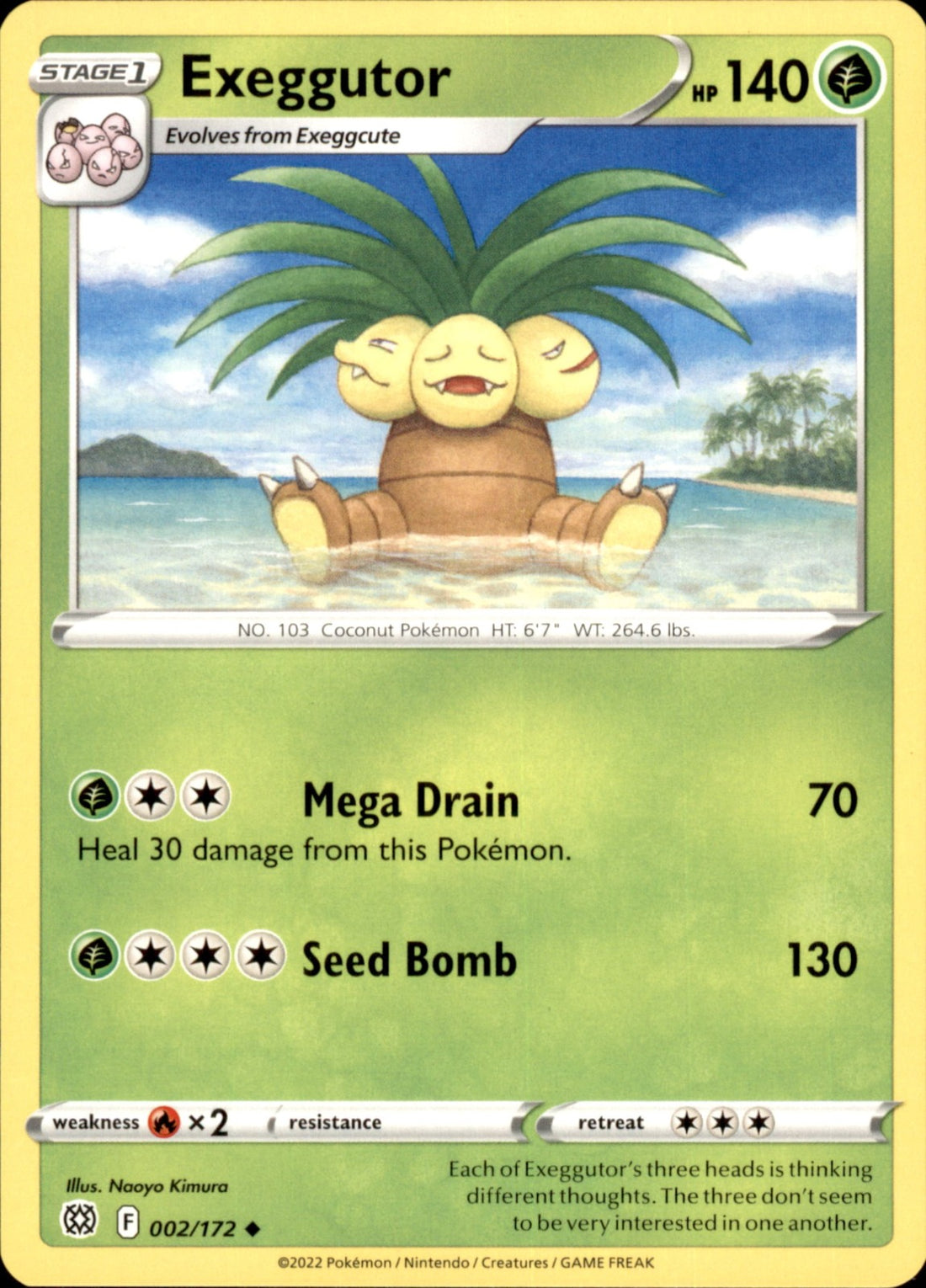 Exeggutor Uncommon SWSH09: Brilliant Stars 002/172 NM