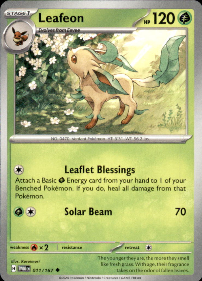 Leafeon Uncommon SV06: Twilight Masquerade 011/167 NM