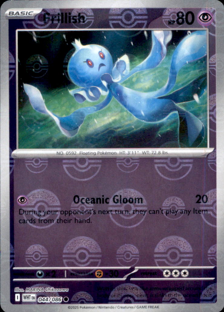 Frillish (Poke Ball Pattern) Holo Common SV: White Flare 044/086 NM