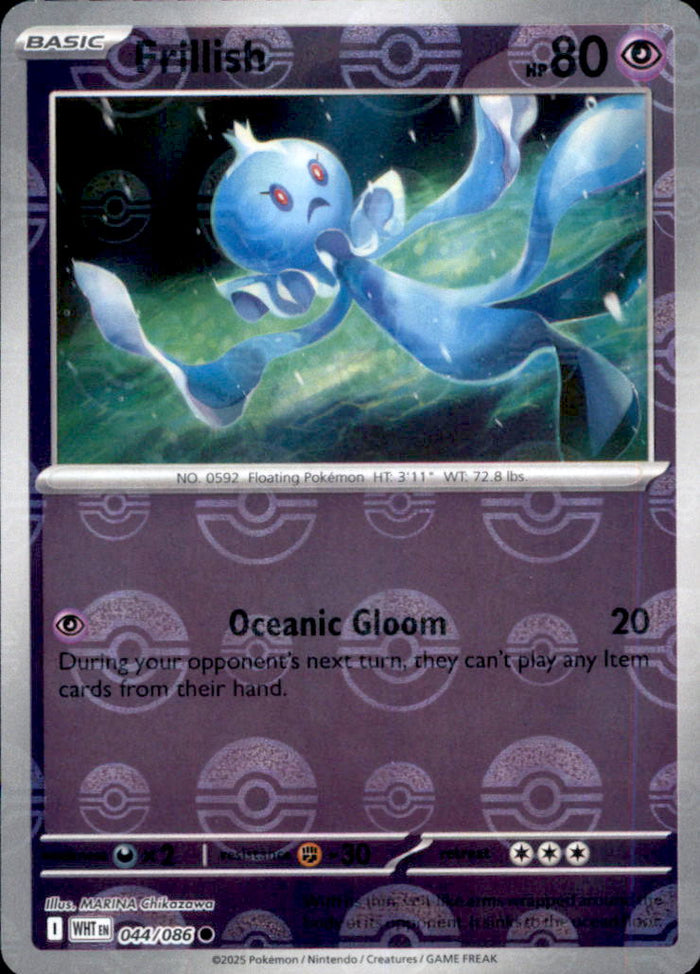 Frillish (Poke Ball Pattern) Holo Common SV: White Flare 044/086 NM