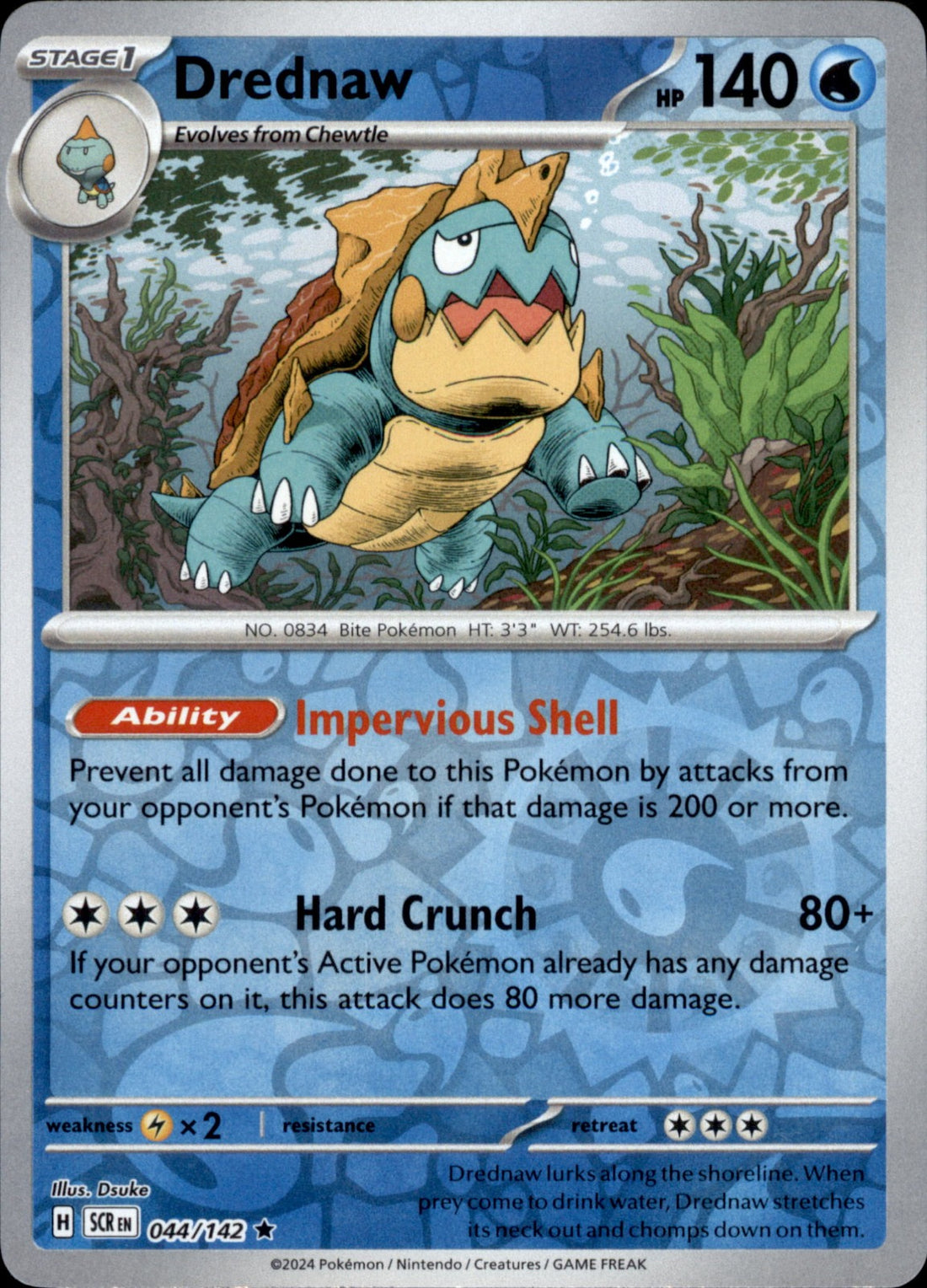 Drednaw Reverse Holo Rare SV07: Stellar Crown 044/142 NM