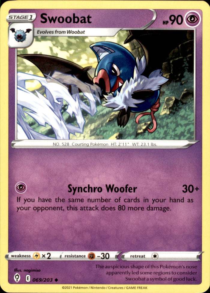 Swoobat Uncommon SWSH07: Evolving Skies 069/203 NM