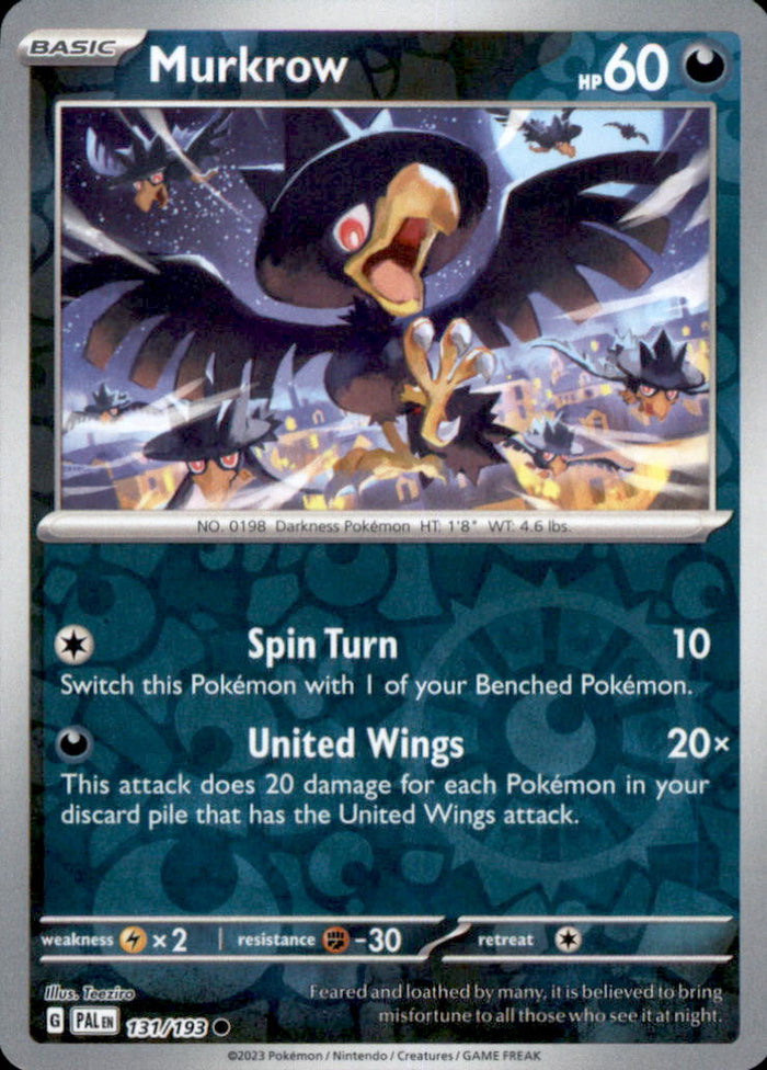 Murkrow Reverse Holo Common SV02: Paldea Evolved 131/193 NM