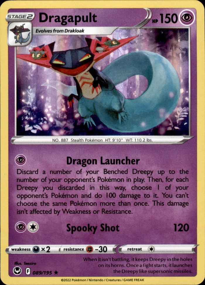 Dragapult Holo Rare SWSH12: Silver Tempest 089/195 NM