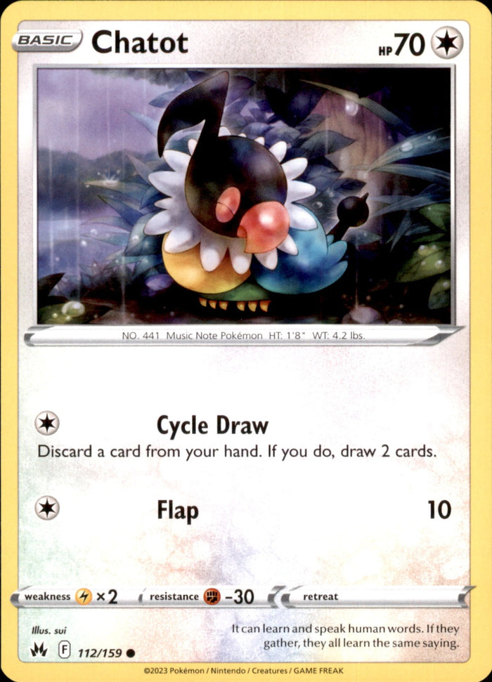 Chatot Common SWSH: Crown Zenith 112/159 NM