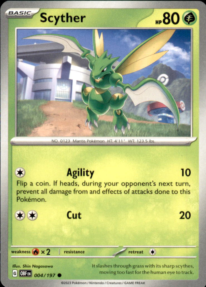 Scyther Common SV03: Obsidian Flames 004/197 NM