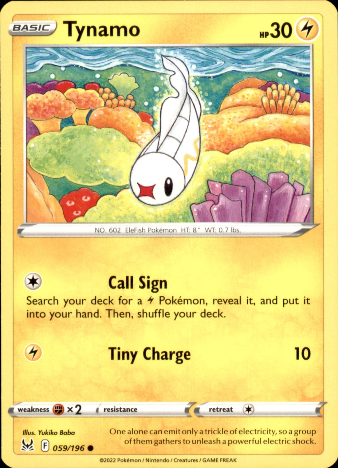 Tynamo Common SWSH11: Lost Origin 059/196 NM