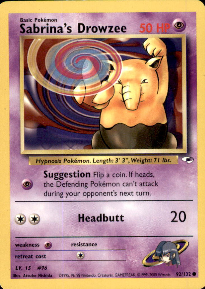 Sabrina's Drowzee Unlimited Common Gym Heroes 092/132 LP