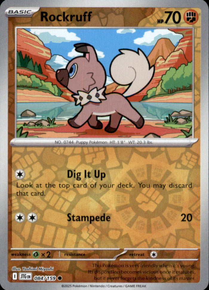 Rockruff Reverse Holo Common SV09: Journey Together 084/159 NM