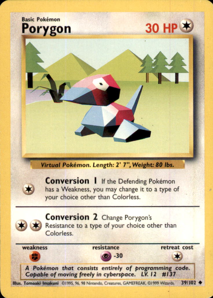 Porygon Uncommon Base Set 039/102 LP