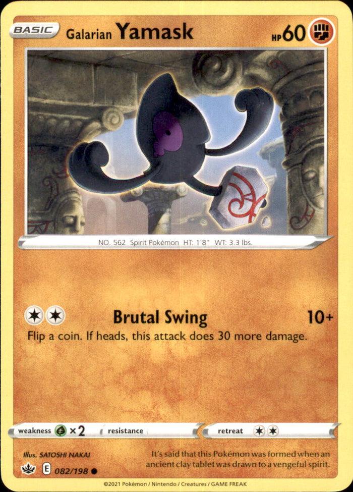 Galarian Yamask Common SWSH06: Chilling Reign 082/198 NM