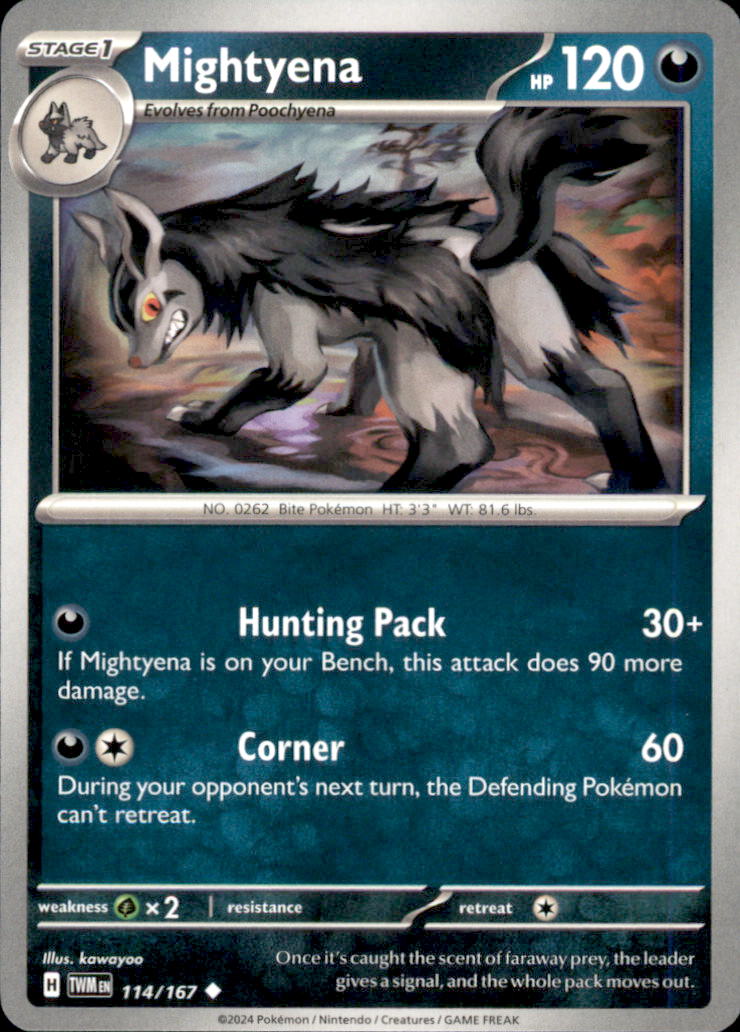 Mightyena Uncommon SV06: Twilight Masquerade 114/167 NM