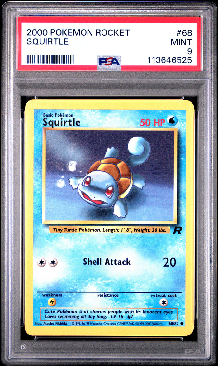Squirtle Pokemon Rocket 68 NM PSA 9