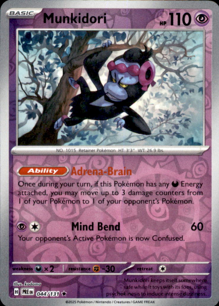 Munkidori Reverse Holo Rare SV: Prismatic Evolutions 044/131 NM