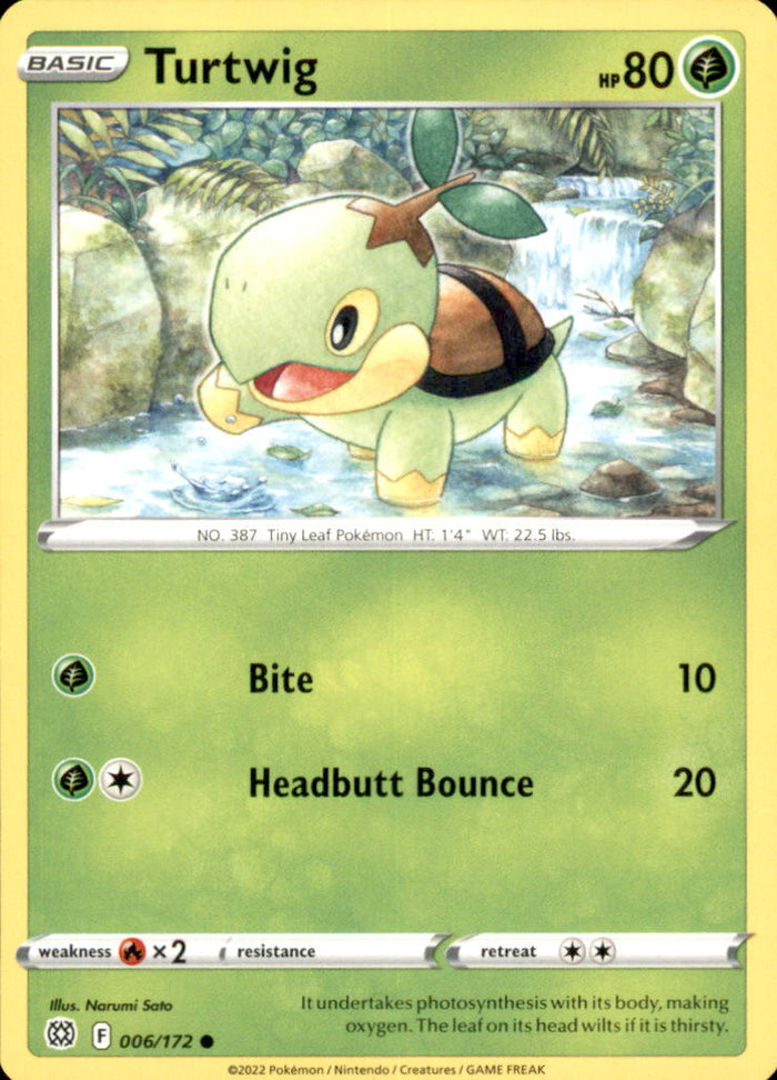 Turtwig Common SWSH09: Brilliant Stars 006/172 NM