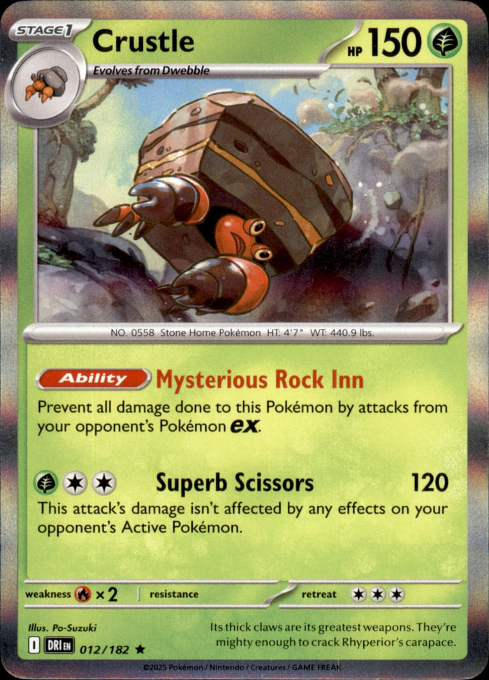 Crustle Holo Rare SV10: Destined Rivals 012/182 NM