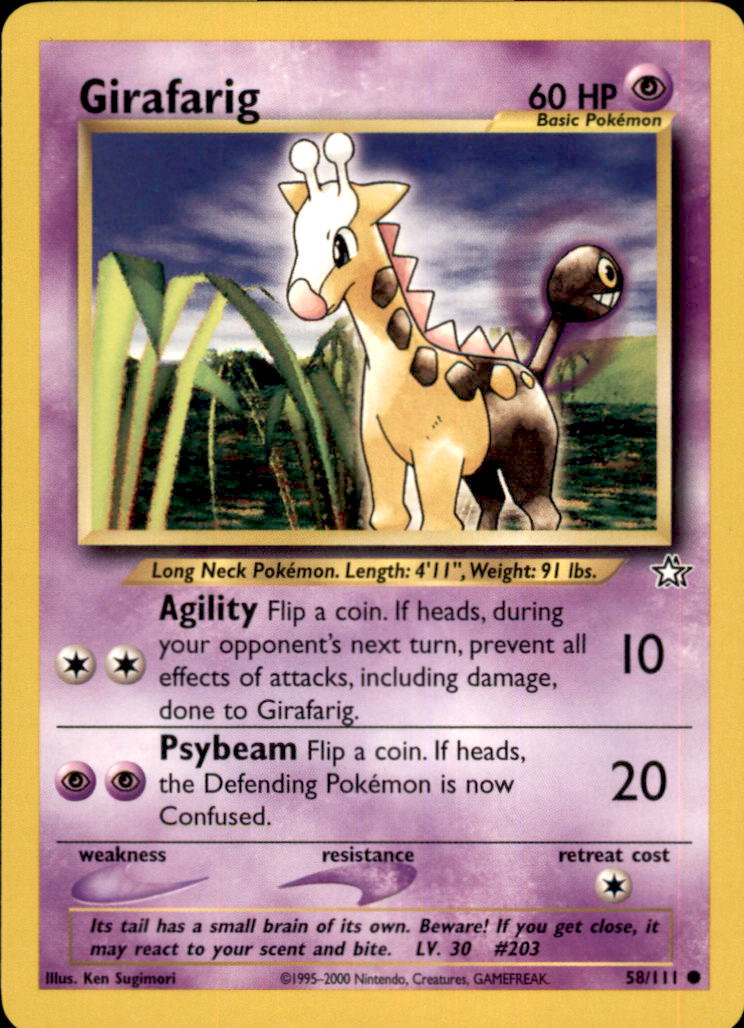 Girafarig Unlimited Common Neo Genesis 058/111 NM