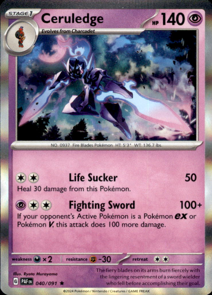 Ceruledge Holo Rare SV: Paldean Fates 040/091 NM