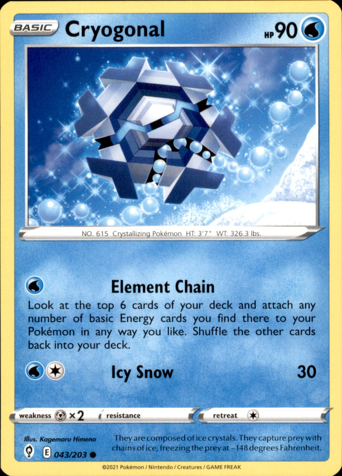 Cryogonal Common SWSH07: Evolving Skies 043/203 NM