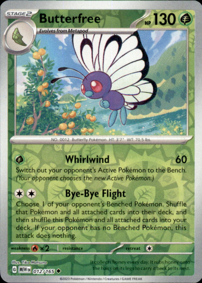 Butterfree Reverse Holo Uncommon SV: Scarlet & Violet 151 012/165 NM