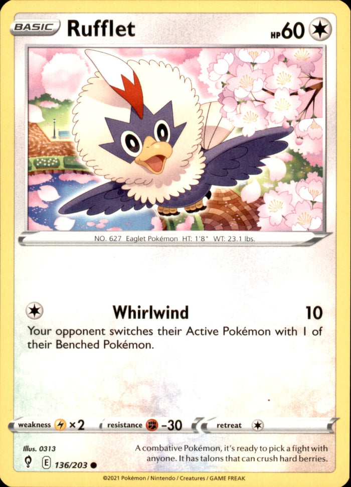 Rufflet Common SWSH07: Evolving Skies 136/203 NM