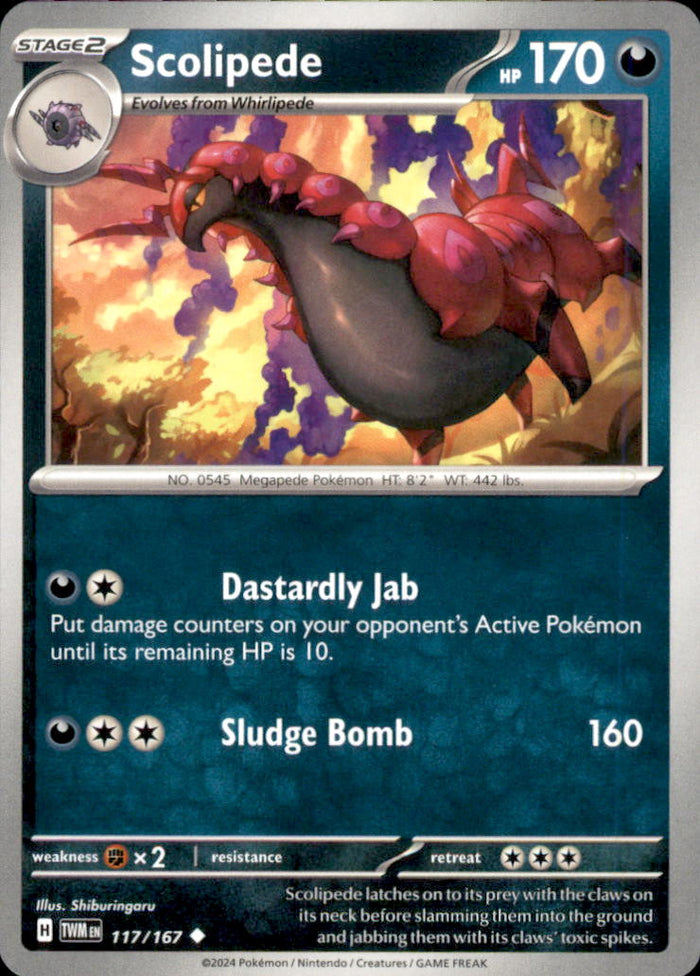 Scolipede Uncommon SV06: Twilight Masquerade 117/167 NM