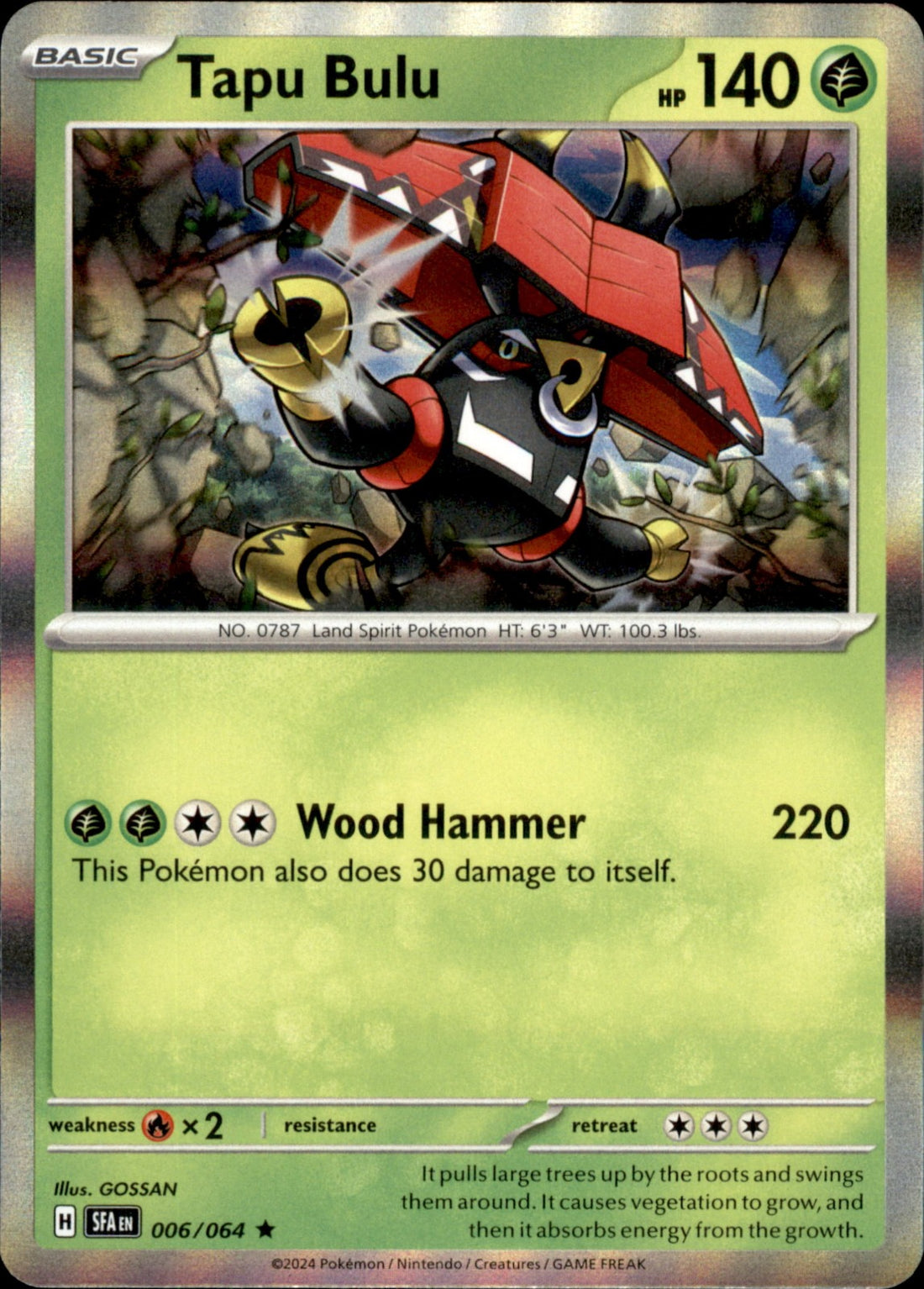 Tapu Bulu Holo Rare SV: Shrouded Fable 006/064 NM