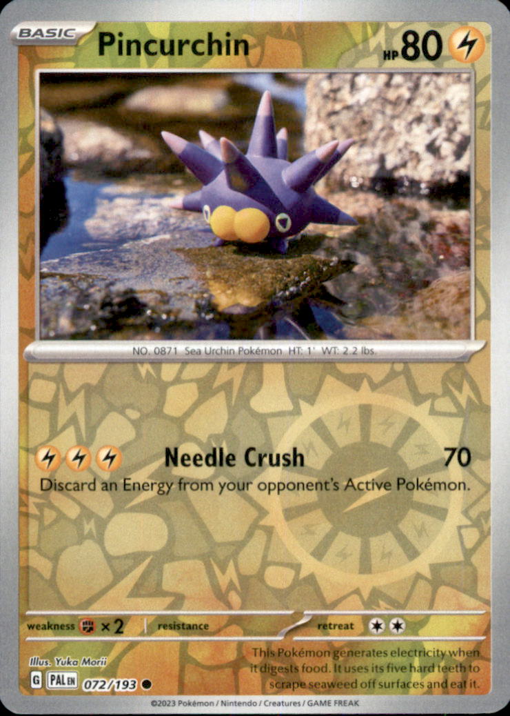 Pincurchin Reverse Holo Common SV02: Paldea Evolved 072/193 NM