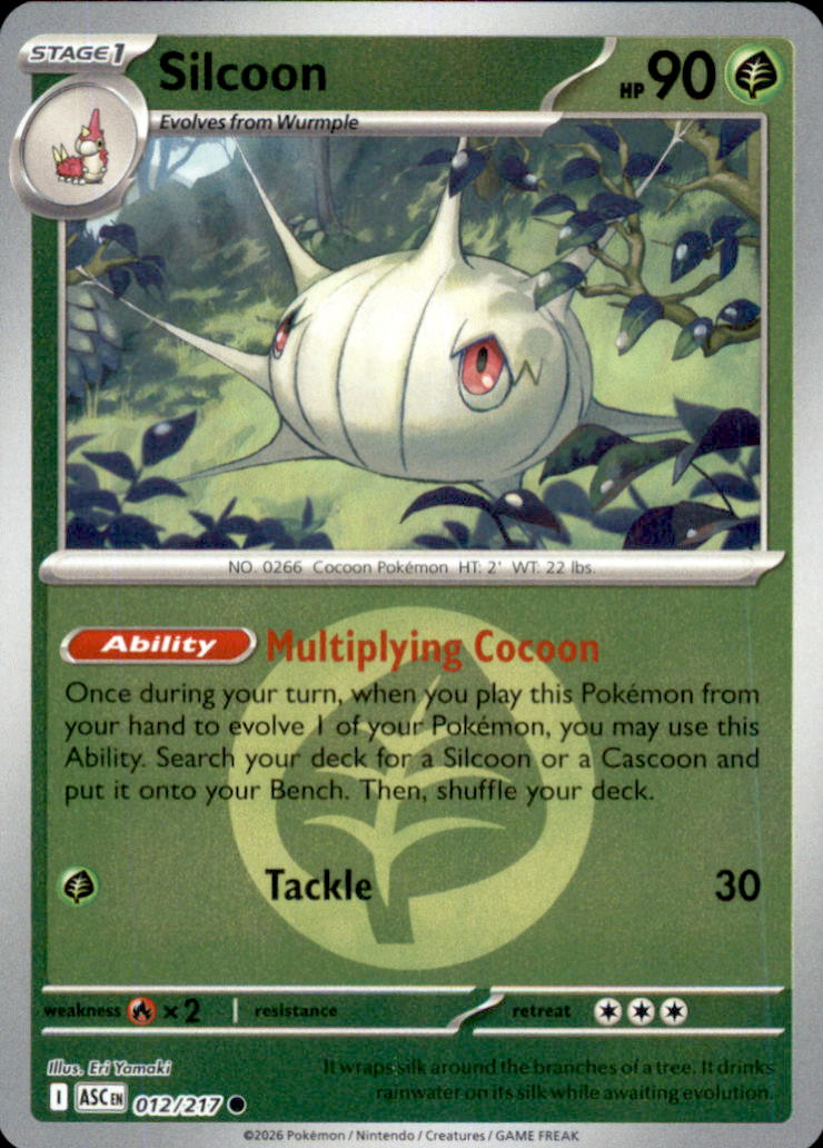 Silcoon Reverse Holo Common ME: Ascended Heroes 012/217 NM
