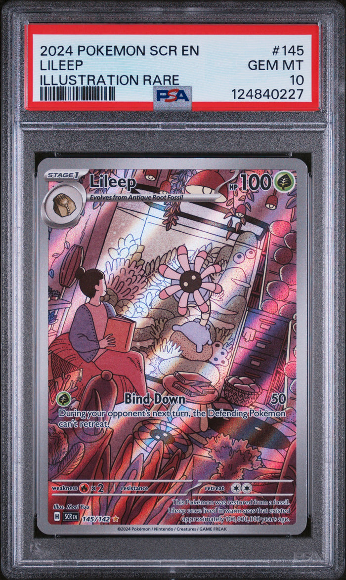 Lileep Illustration Rare Pokemon Scr En-Stellar Crown 145 NM PSA 10