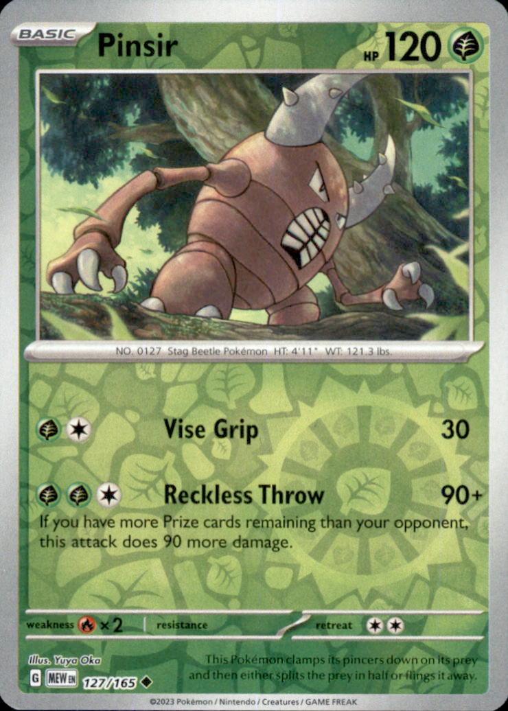 Pinsir Reverse Holo Uncommon SV: Scarlet & Violet 151 127/165 NM