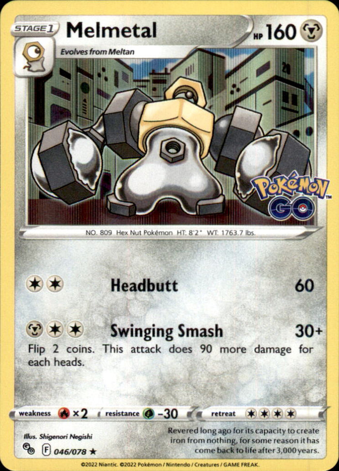 Melmetal Holo Rare Pokemon GO 046/078 NM