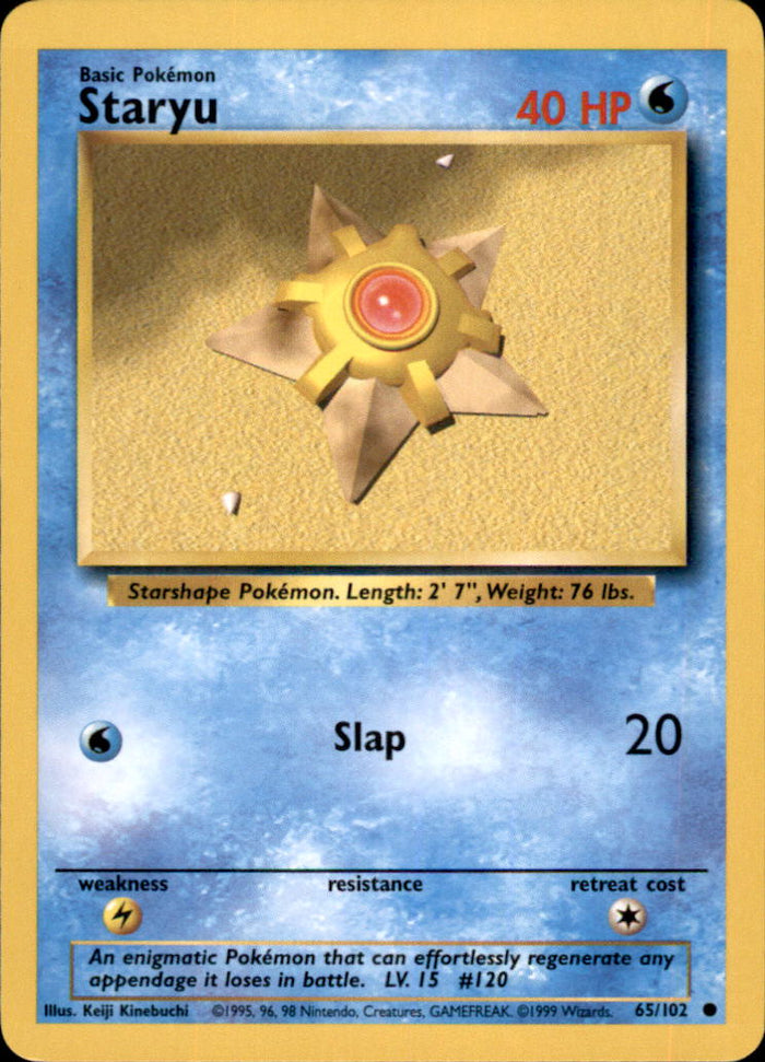 Staryu Common Base Set 065/102 NM