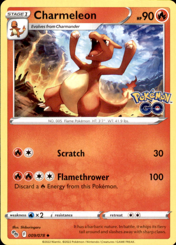 Charmeleon Uncommon Pokemon GO 009/078 NM