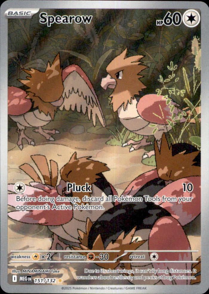 Spearow Holo Illustration Rare ME01: Mega Evolution 151/132 NM