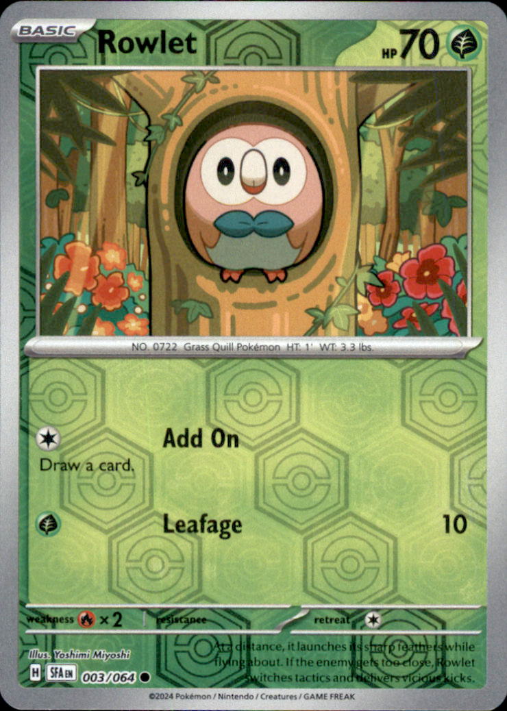 Rowlet Reverse Holo Common SV: Shrouded Fable 003/064 NM