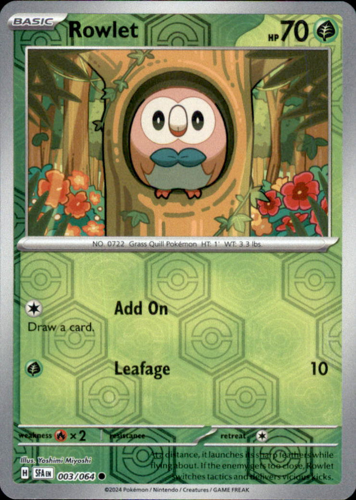 Rowlet Reverse Holo Common SV: Shrouded Fable 003/064 NM