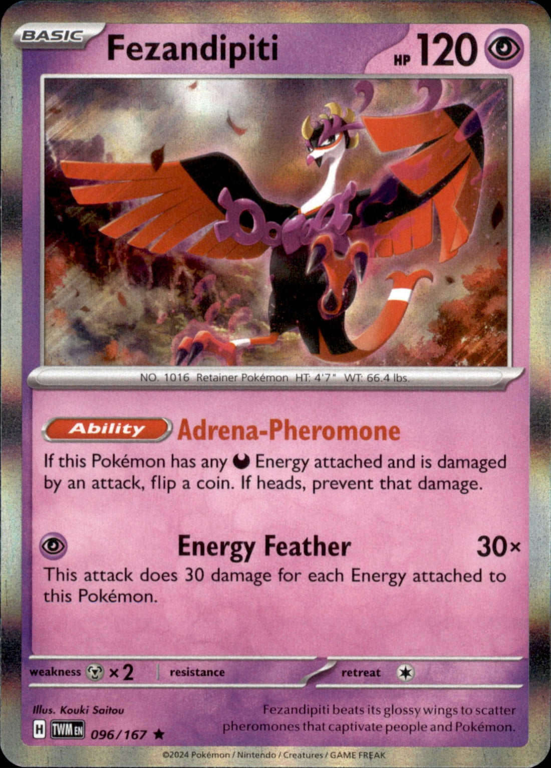 Fezandipiti Holo Rare SV06: Twilight Masquerade 096/167 NM